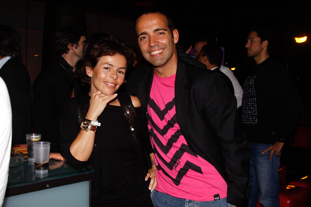 Francisco Mendes e Sara Ribeiro na festa de lançamento do novo LCD da LG, na discoteca Kapital