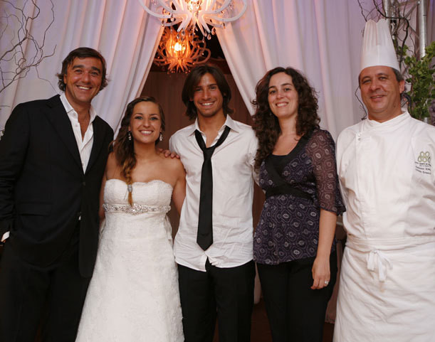 Luís Ferreira, os noivos, Susana Brito e o chef António Almeida