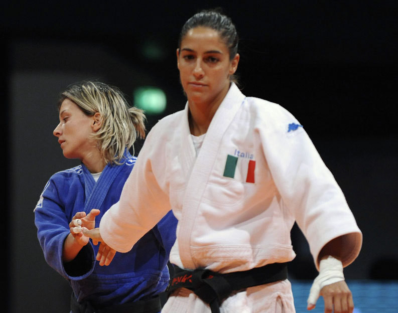 Telma Monteiro durante o combate com Guilia Quietavalle, que lhe garantiu a passagem às meias-finais