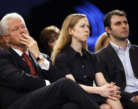 Bill e Chelsea Clinton com Marc Mezvinsky