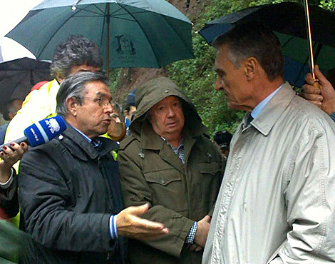 Cavaco Silva com o presidente do governo regional da Madeira, Alberto João Jardim