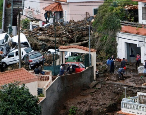 Imagem da destruição na Madeira