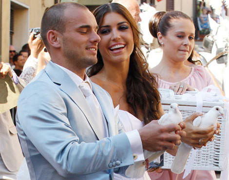 Wesley Sneijder e Yolanthe Cabau van Kasbergen