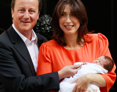 David e Samantha Cameron com a filha Florence