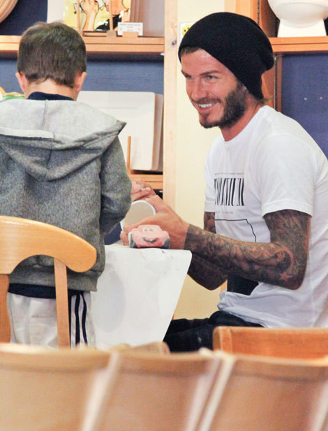David Beckham com os filhos
