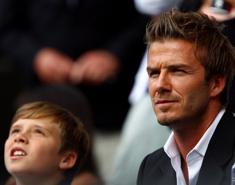 David Beckham com o filho Brooklyn