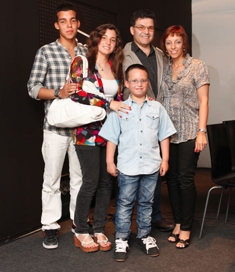 Marcela Forjaz com o marido, Fernando Cirurgião, e com os filhos, Francisco, Filipa e Pedro