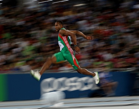 Nelson Évora nos Mundiais de Atletismo, na Coreia do Sul