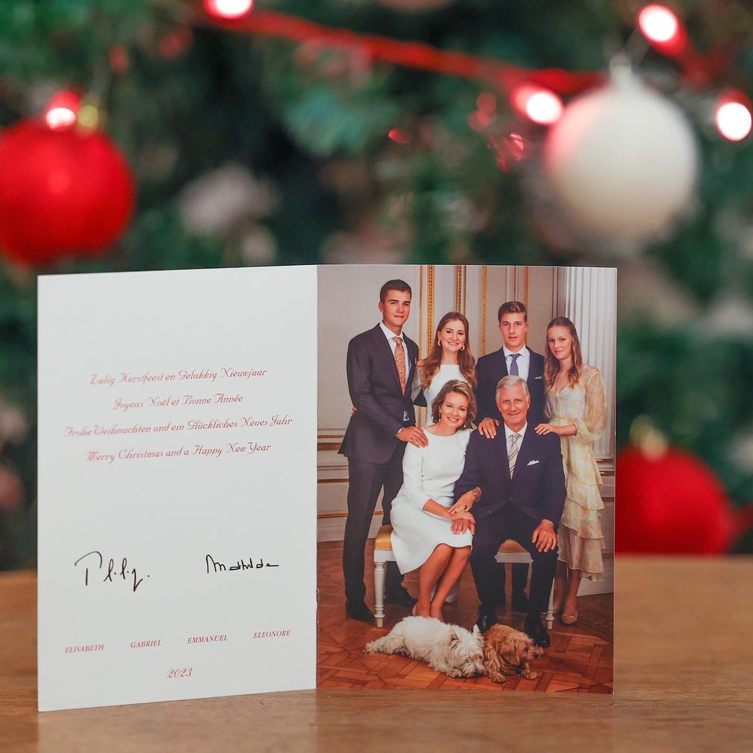 O postal de Natal da família real belga