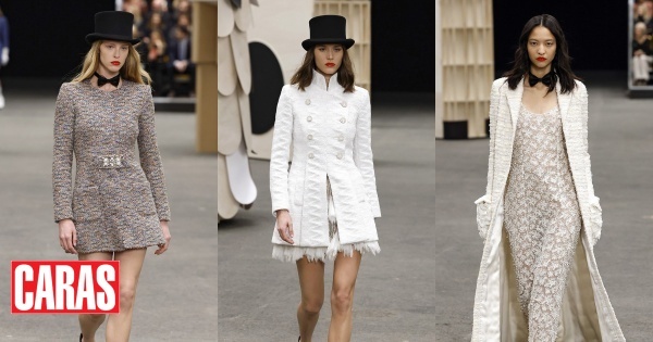 Predominância de tons neutros na nova coleção primavera-verão da Chanel, apresentada na Semana da Alta Costura de Paris