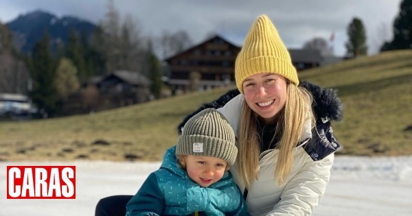 Sofia Arruda de férias na neve com o filho