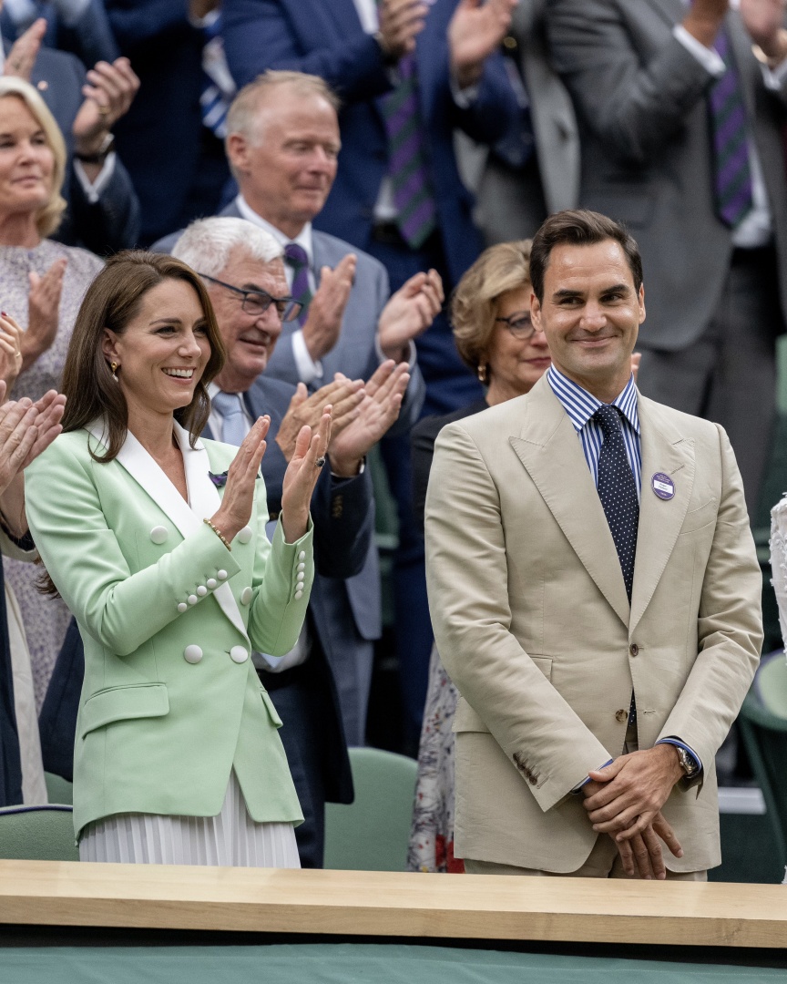 Kate e Roger Federer juntos em Wimbledon