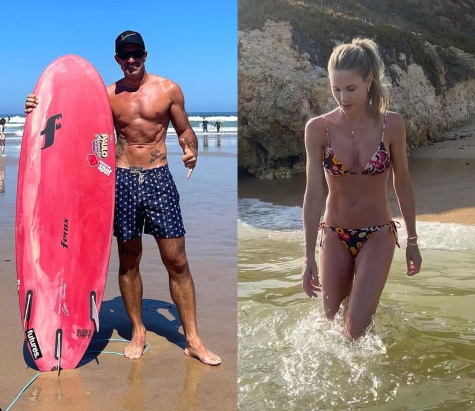 De férias em Portugal, Helen Svedin e Luís Figo mostram a sua boa forma física