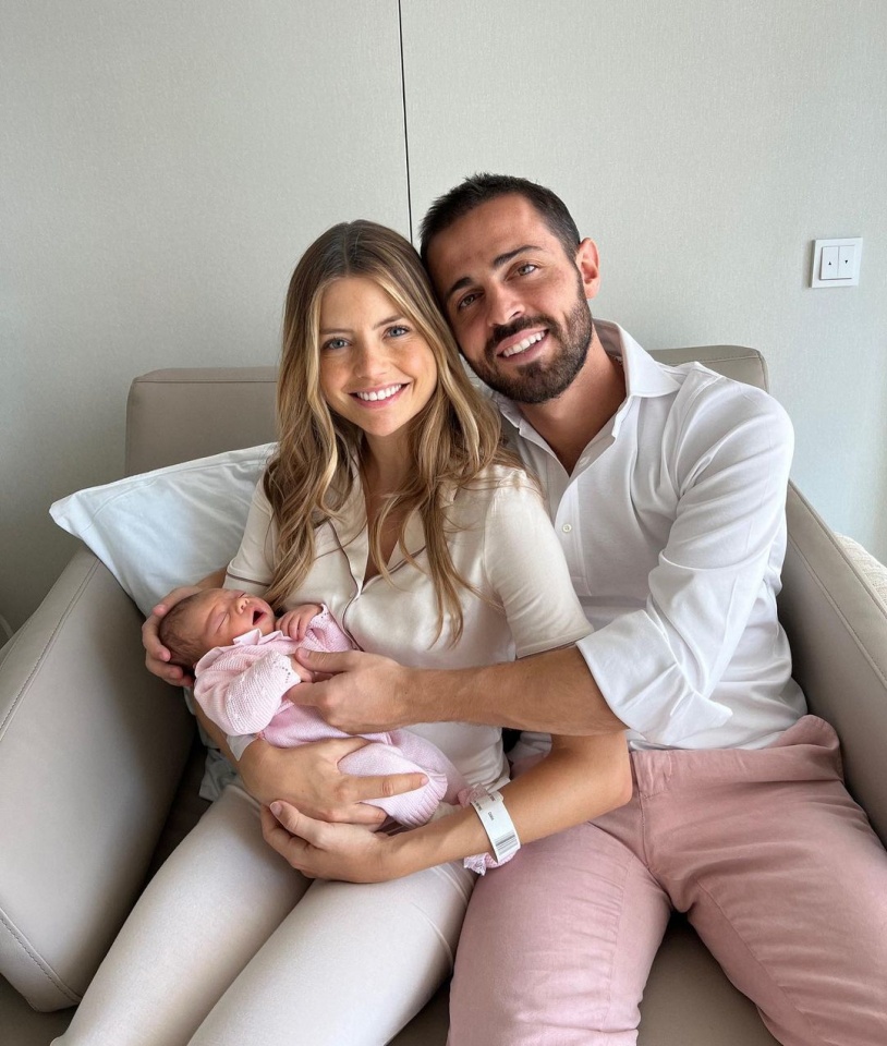 Inês Degener Tomaz e Bernardo Silva radiantes com o nascimento da primeira filha 