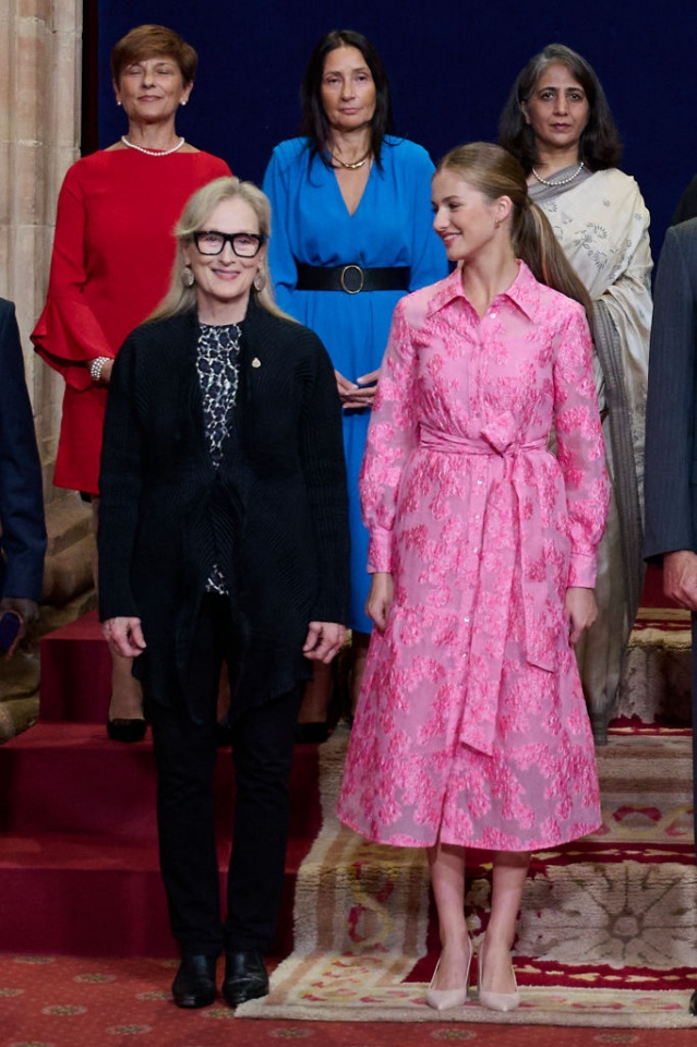 Letizia e as filhas rendidas à simpatia de Meryl Streep