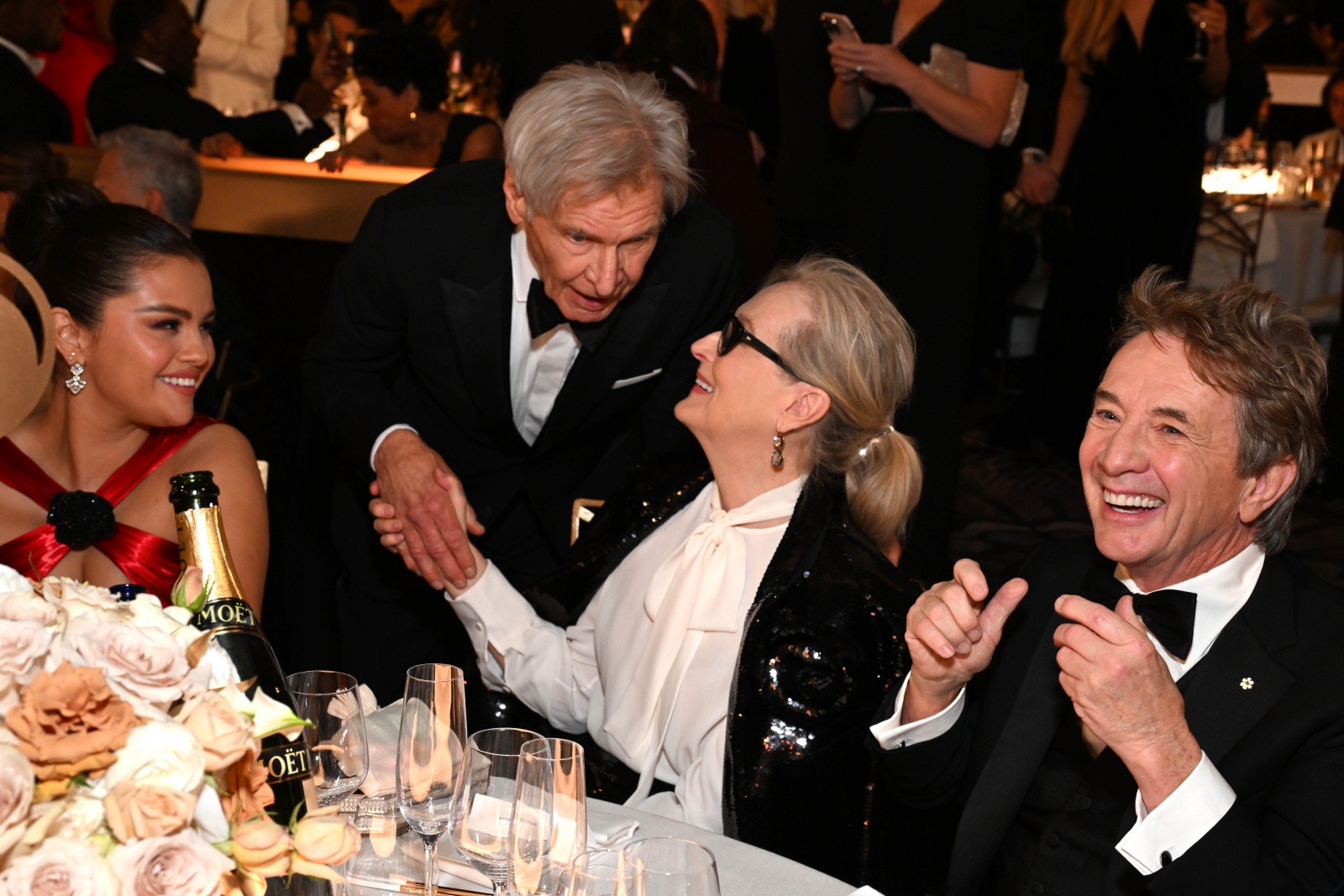 Martin Short e Meryl Streep nos Golden Globes 2024
