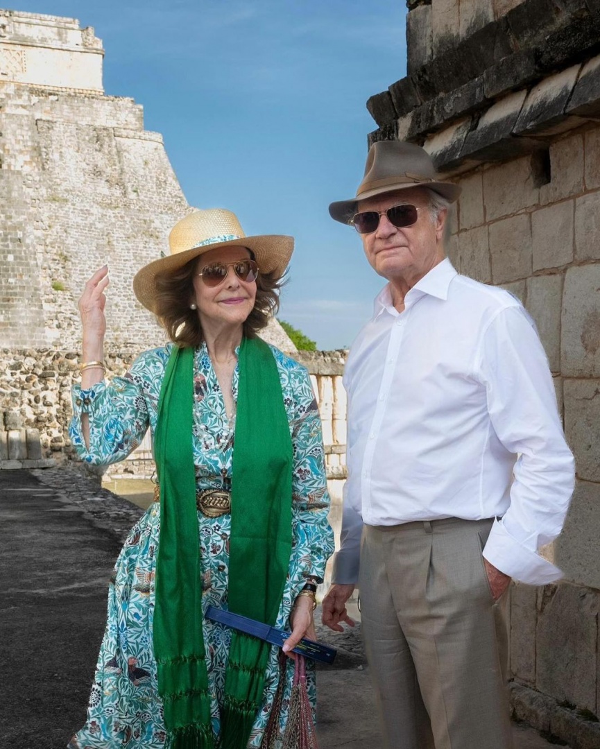 Sílvia e Carlos Gustavo da Suécia divertem-se em visita ao México