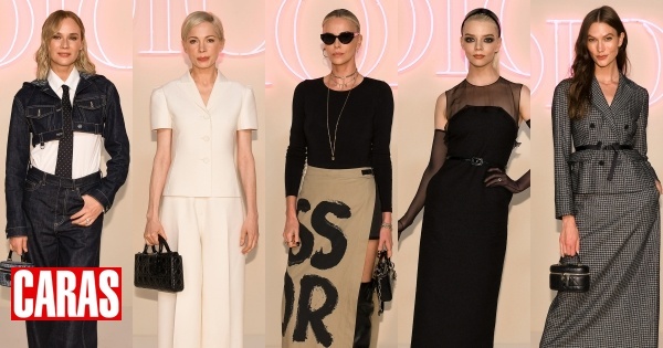 Celebridades vestem-se a rigor para o desfile pré-outono 2024 da Dior, em Nova Iorque