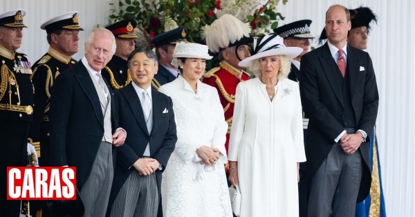 Família real inglesa recebe os imperadores do Japão